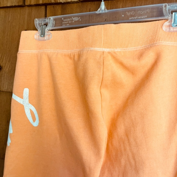 Vintage Y2K M Victoria Secret Pink Sweats Joggers Lowrise Love Pink Light Orange - Picture 12 of 12